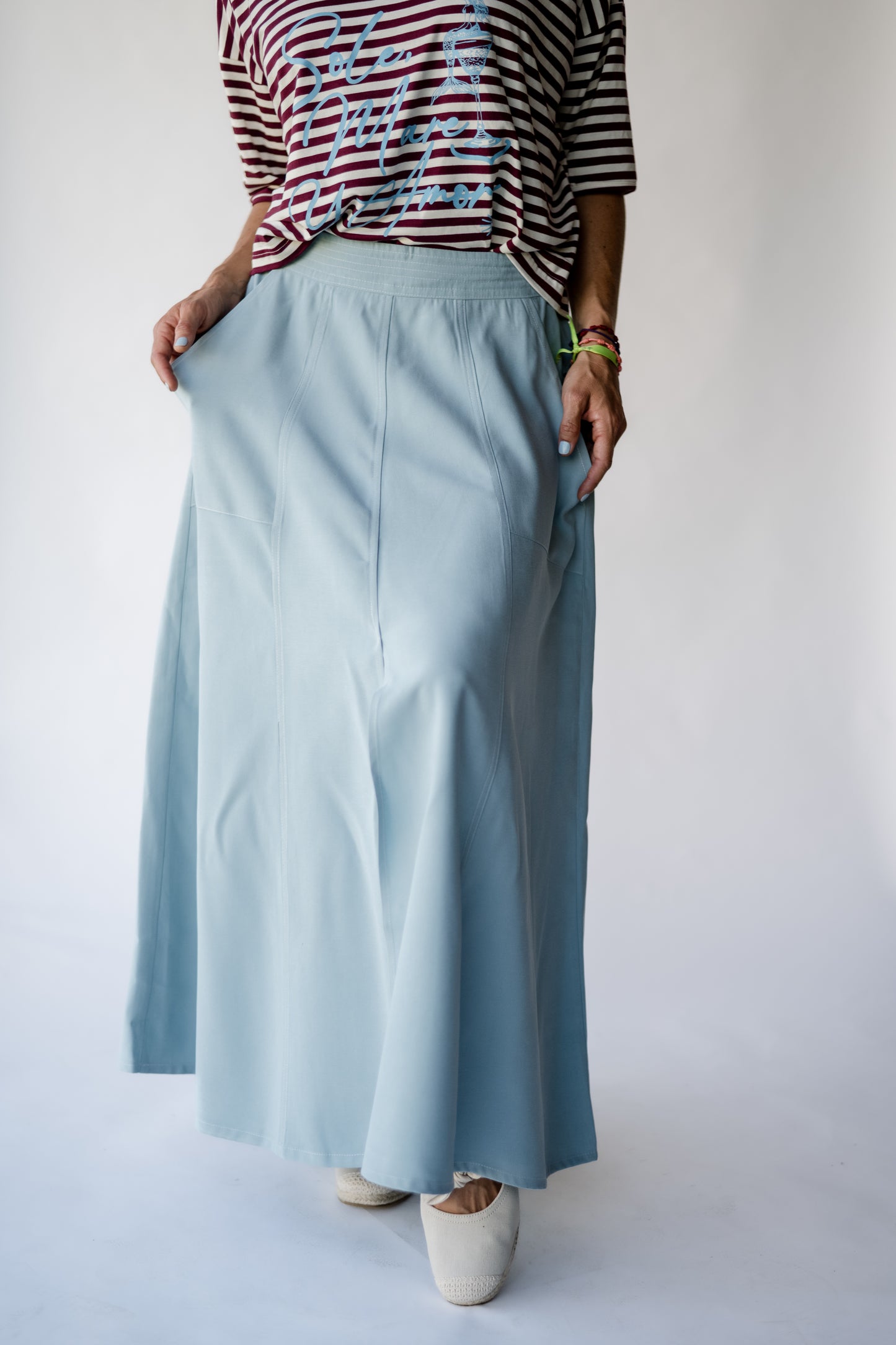 Polera Rayas Burdeo Sole, Mare y Amore