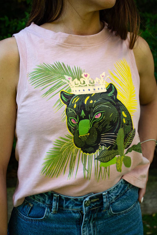 Polera sin manga Pantera Rosada
