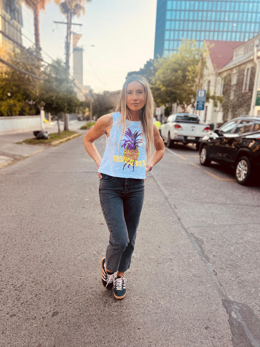 Polera sin manga Piña Blanca