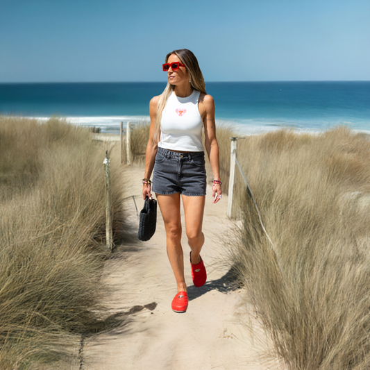 Crop Top Corazón Blanco