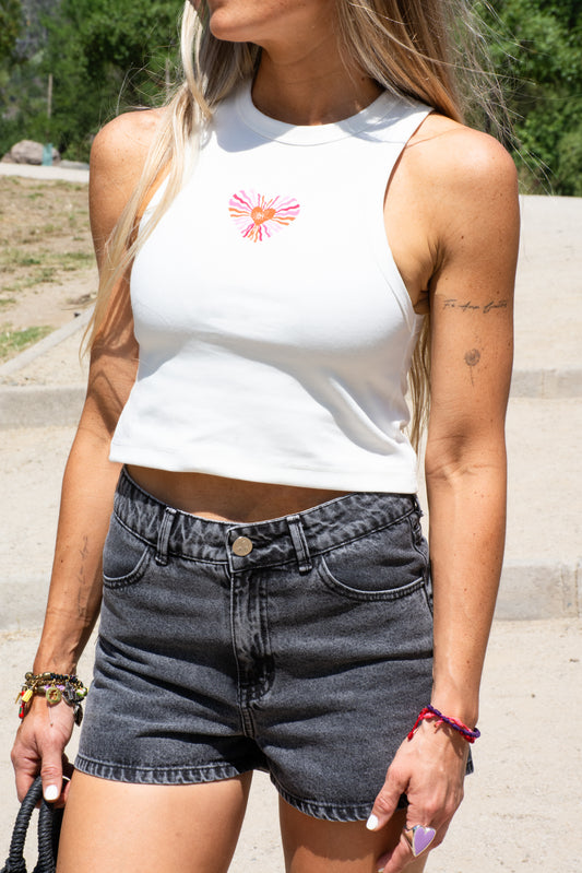 Crop Top Corazón Blanco