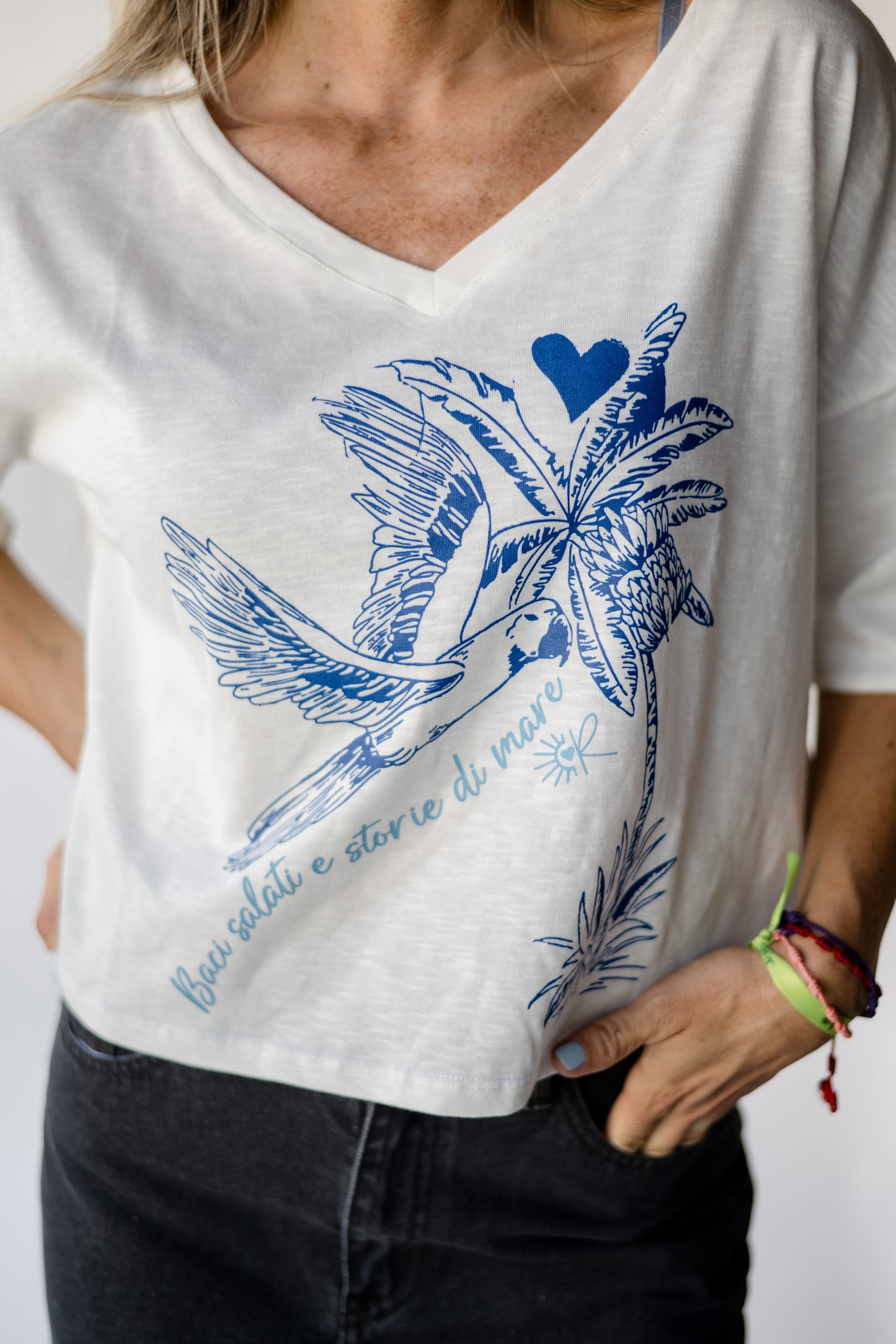 Polera Blanca Di Mare