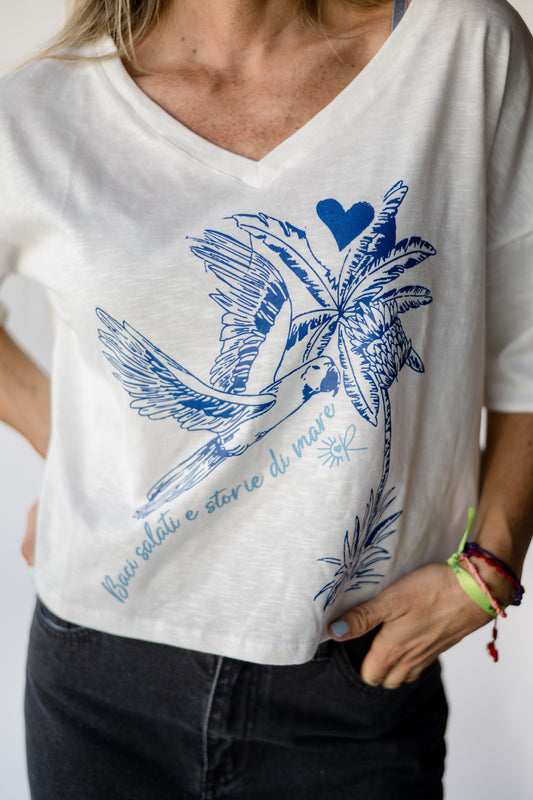 Polera Blanca Di Mare