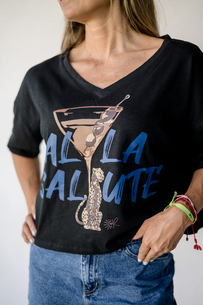 Polera Negra Alla Salute