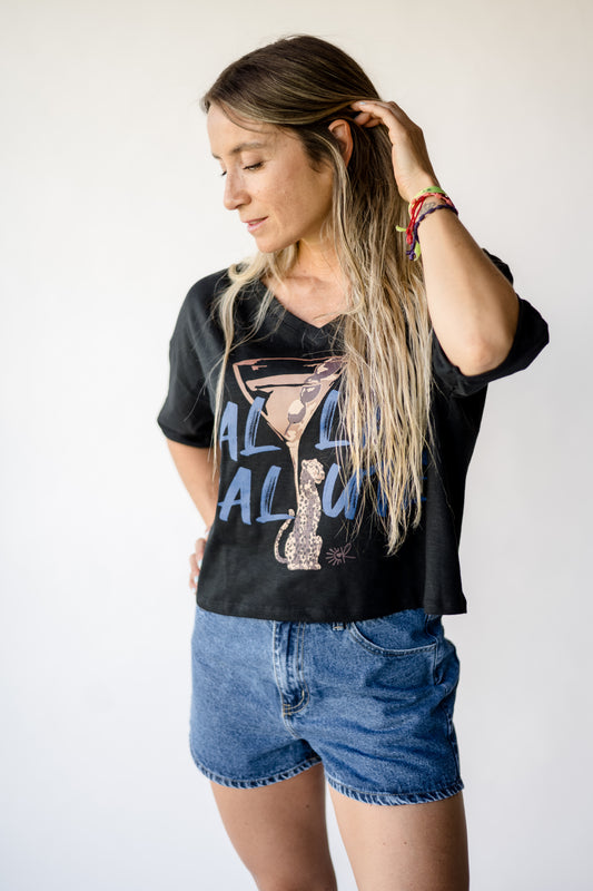 Polera Negra Alla Salute