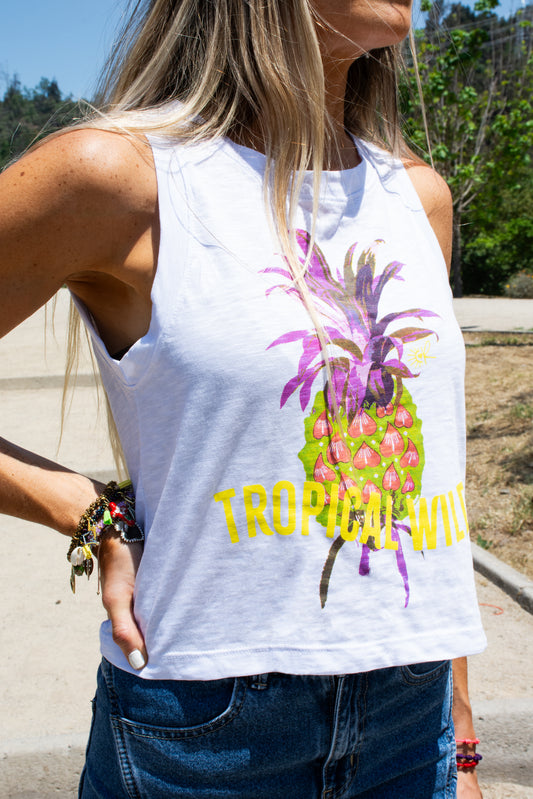 Polera sin manga Piña Blanca