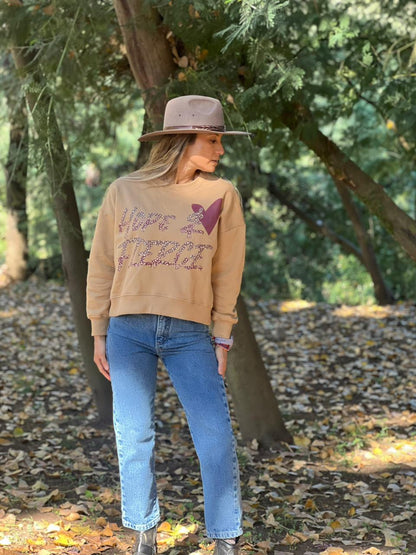 🤎 Polerón Faith Crop Beige