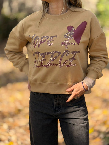🤎 Polerón Faith Crop Beige